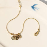 18K Snake Bone Chain Bracelet Peace and Joy Women Bangle