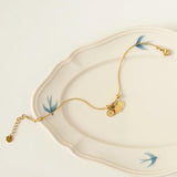 18K Snake Bone Chain Bracelet Peace and Joy Women Bangle
