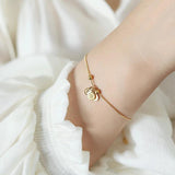 18K Snake Bone Chain Bracelet Peace and Joy Women Bangle