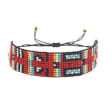 Geometric Hand Knitting Pattern Vintage Beaded Bracelet