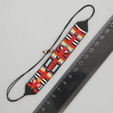 Geometric Hand Knitting Pattern Vintage Beaded Bracelet