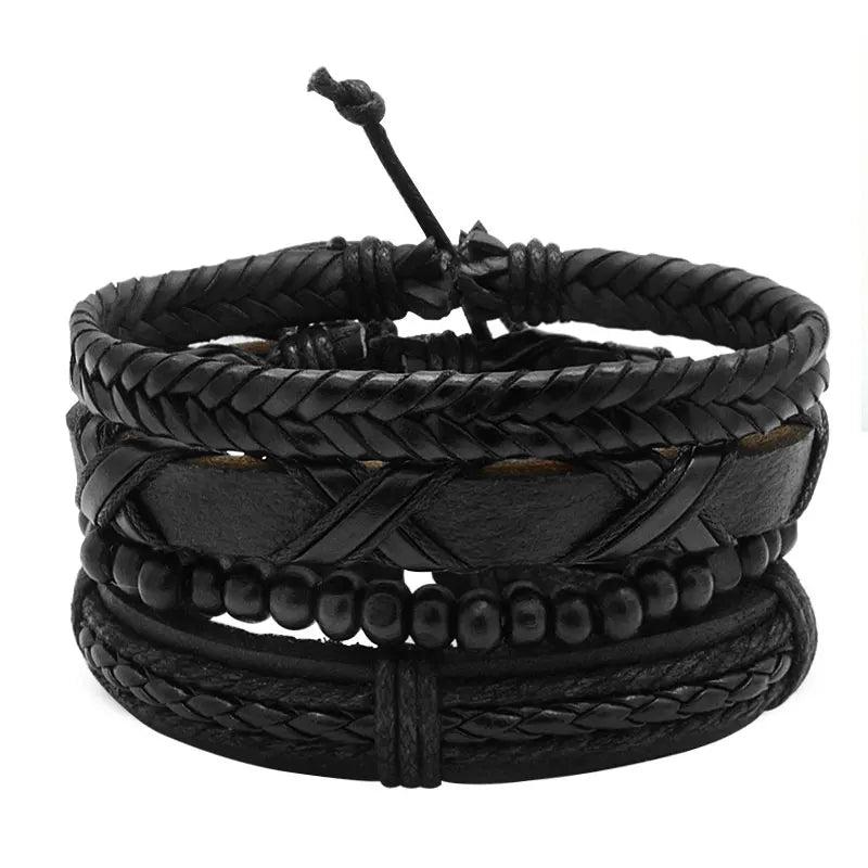 Men's Vintage Multilayer Leather Bracelet Wristband