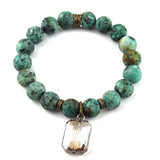 10mm Frosted Stone Glass Charm Bracelets