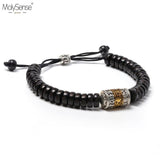 Coconut Shell Beads Vajra Charm Prayer Bell Tibet Bracelet For Men