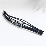 Vintage Multi-Layer Leather Bracelets Simulated Pearl Shell Charms