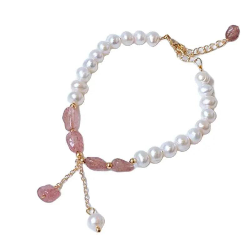 Strawberry Shaped Pearl Bracelet for Women