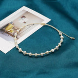 Tiny Pearl Bracelets Gift Lace-Up Rope Adjustable Bangle Beaded Jewelry