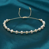 Tiny Pearl Bracelets Gift Lace-Up Rope Adjustable Bangle Beaded Jewelry