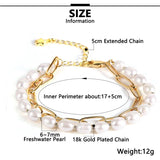 Pink Purple Pearl Strand 18k Plated Bracelet