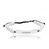 Personalized Beaded Bracelet Puzzle Name ID Plate