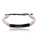 Personalized Beaded Bracelet Puzzle Name ID Plate