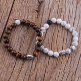 Boho Buddha Head Beaded Bracelet 2pc Set Stone Bracelets