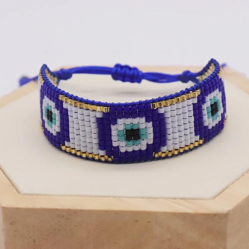 Hand woven Devil's Eye Bracelet Adjustable Unisex Beaded Bracelet