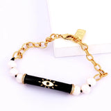 Evil Eye Pearl Bracelet with Lobster Clasp