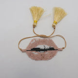 Rice Ball Bracelet Lips Hand woven Retro Adjustable Bohemia Beaded Bracelet