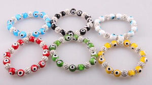 10mm Dark Blue Evil Eye Bracelet with Crystal Ball