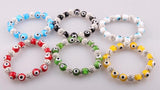 10mm Dark Blue Evil Eye Bracelet with Crystal Ball