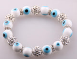 10mm Dark Blue Evil Eye Bracelet with Crystal Ball