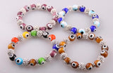 10mm Dark Blue Evil Eye Bracelet with Crystal Ball
