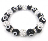 10mm Dark Blue Evil Eye Bracelet with Crystal Ball