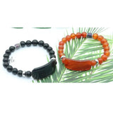 Orange Crystal Quartz Stone Bracelet Elastic Cord Jewelry Beads Woman Gift