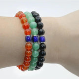 Orange Crystal Quartz Stone Bracelet Elastic Cord Jewelry Beads Woman Gift