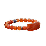 Orange Crystal Quartz Stone Bracelet Elastic Cord Jewelry Beads Woman Gift