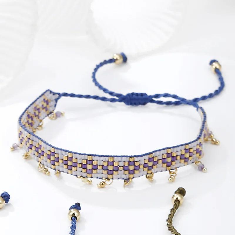 Rice Bead Bracelet Hand knitting Retro Bohemia Adjustable Unisex Beaded Bracelet