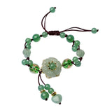 Chinoiserie Retro Hand-woven Bracelet with Green Crystal