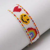 Handwoven Rainbow Geometric Beaded Bracelet