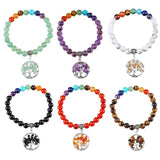 7 Chakra Crystal Bracelet Tree of Life Charm Beads Yoga Meditation Jewelry