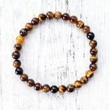 6MM Natural Stone Tiger Eye Bracelet Men Women