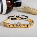 Men Bracelet Set Crown Skull Braided Bracelets Pulseira