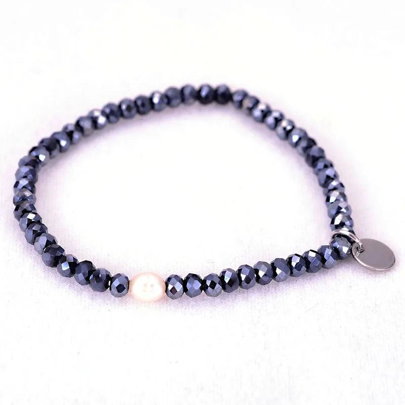 Miasol Freshwater Pearl Bracelet with Steel Charm