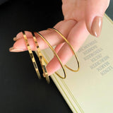 Stainless Steel Round Bangles & Bangles Three Colors Charm Bracelets
