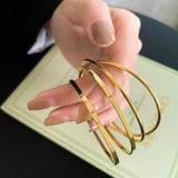 Stainless Steel Round Bangles & Bangles Three Colors Charm Bracelets