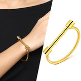 Punk Pop It Bangle Cuff Bracelet Stainless Steel Jewelry
