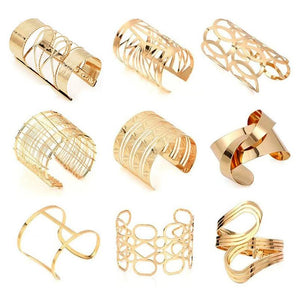 Dorado Hollow Wide Cuff Bracelets & Bangles Retro Alloy Open Big Jewelry