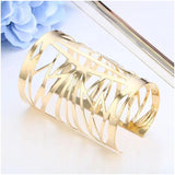 Dorado Hollow Wide Cuff Bracelets & Bangles Retro Alloy Open Big Jewelry