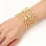 Dorado Hollow Wide Cuff Bracelets & Bangles Retro Alloy Open Big Jewelry