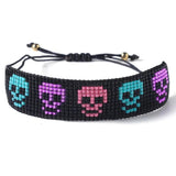 Rice Ball Bracelet Hand Woven Skull Adjustable Bohemia Beaded Bracelet