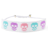 Rice Ball Bracelet Hand Woven Skull Adjustable Bohemia Beaded Bracelet