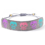Rice Ball Bracelet Hand Woven Skull Adjustable Bohemia Beaded Bracelet