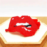 Rice Ball Bracelet Hand Woven Retro Hyperbole Versatile Lips Adjustable