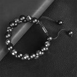 8mm Matte Hematite Bracelet Adjustable Healing Stone Jewelry