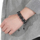 8mm Matte Hematite Bracelet Adjustable Healing Stone Jewelry
