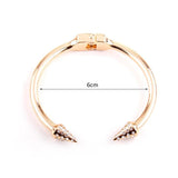 Metal Open Bangles Punk Wristband Cuff Bracelet Women Gift
