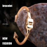 Metal Open Bangles Punk Wristband Cuff Bracelet Women Gift