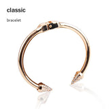 Metal Open Bangles Punk Wristband Cuff Bracelet Women Gift