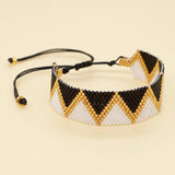 Hand Knitting Rainbow Leopard Print Eye Beading Bohemia Adjustable Bracelet